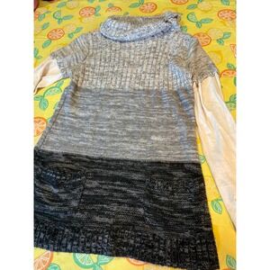 Energie Colorblock‎ Cowl Neck Tunic Sweater Womens Large Grey